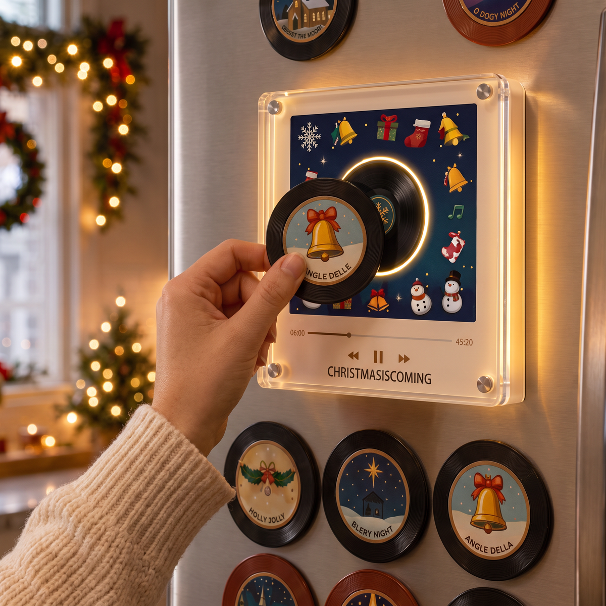 Jingle Vinyl Christmas Fridge Record Player