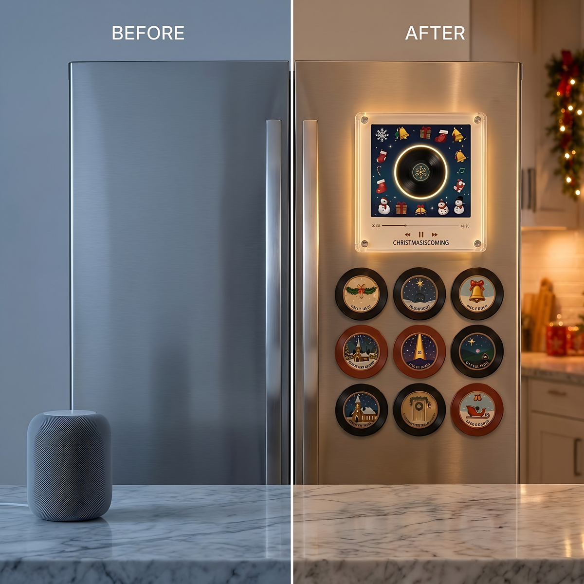 Jingle Vinyl Christmas Fridge Record Player